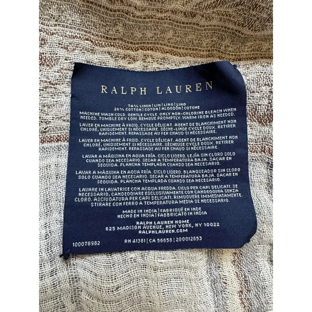 Ralph Lauren Marylebone Randle Cream Throw Blanket linen cotton cream paisley